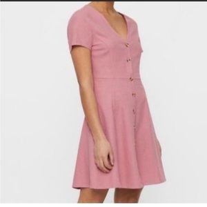 Cute Pink Vero Moda Button Up Dress